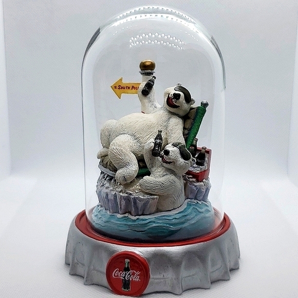 Coca-Cola Polar Bears Iceberg Break Cloche Limited Edition Franklin Mint - Picture 1 of 16